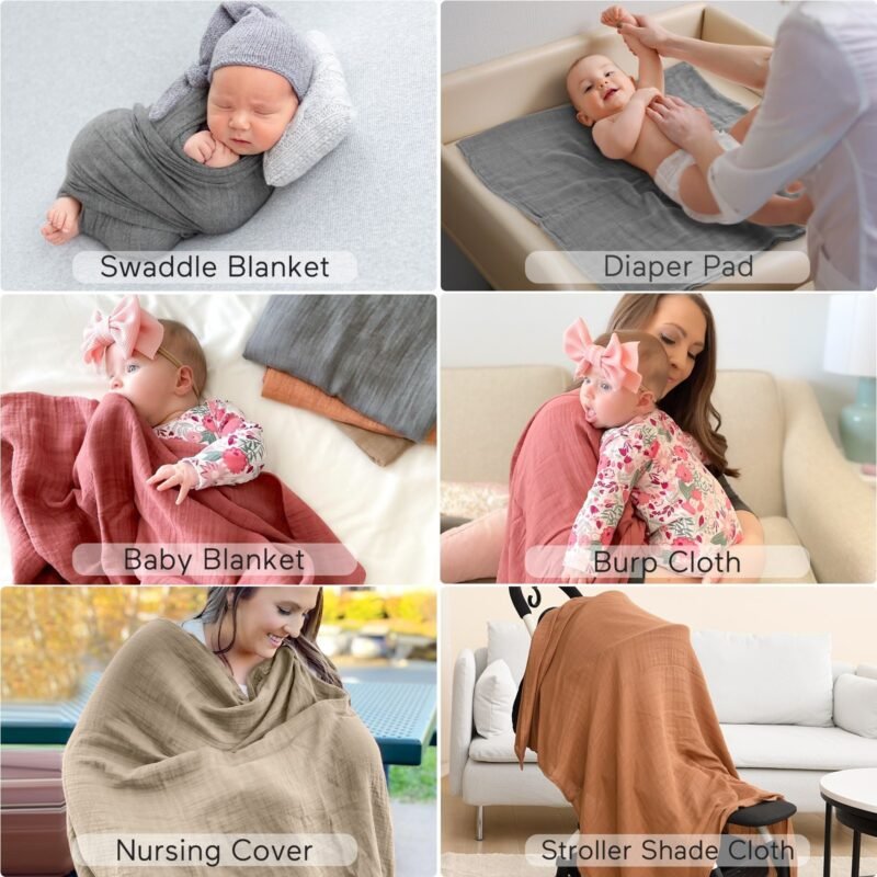 Momcozy Muslin Swaddle Blanket 4 Pack königreich - Bild 5