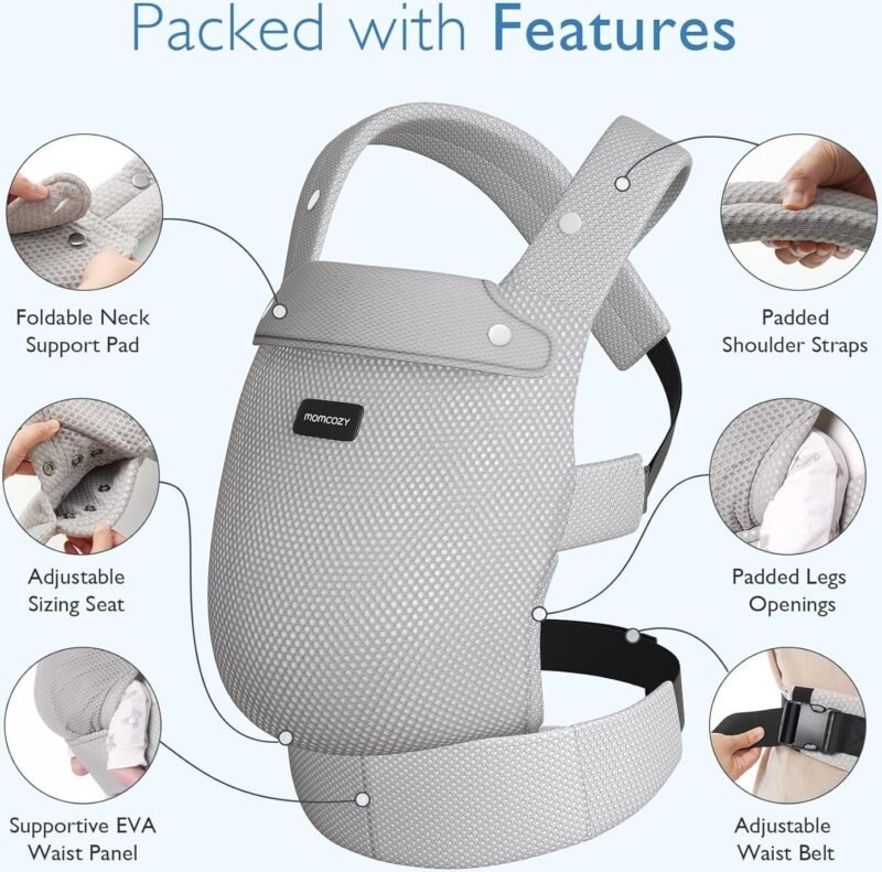 Momcozy Baby Carrier Air Mesh - grey – Image 3