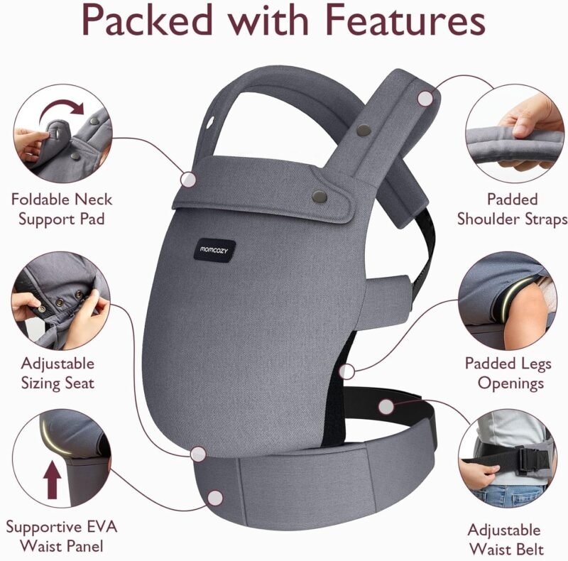 Momcozy Baby Carrier Cotton - grey – Image 3