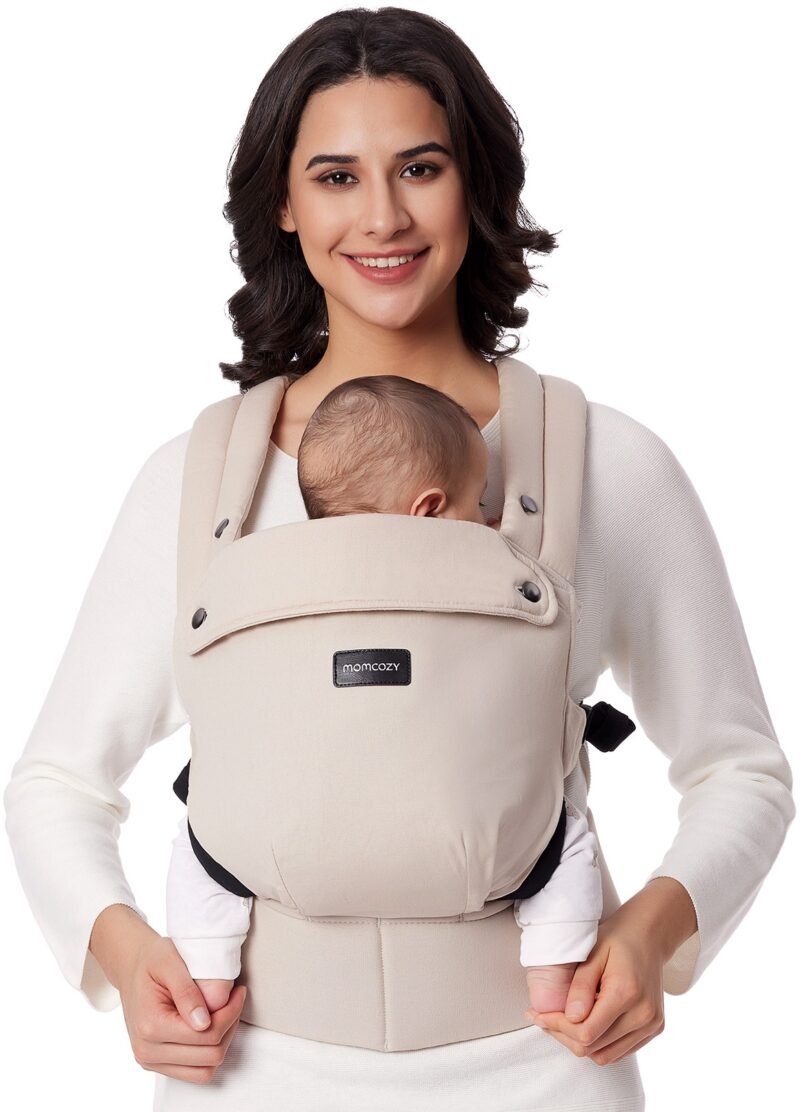 Momcozy Baby Carrier Cotton - beige – Image 3