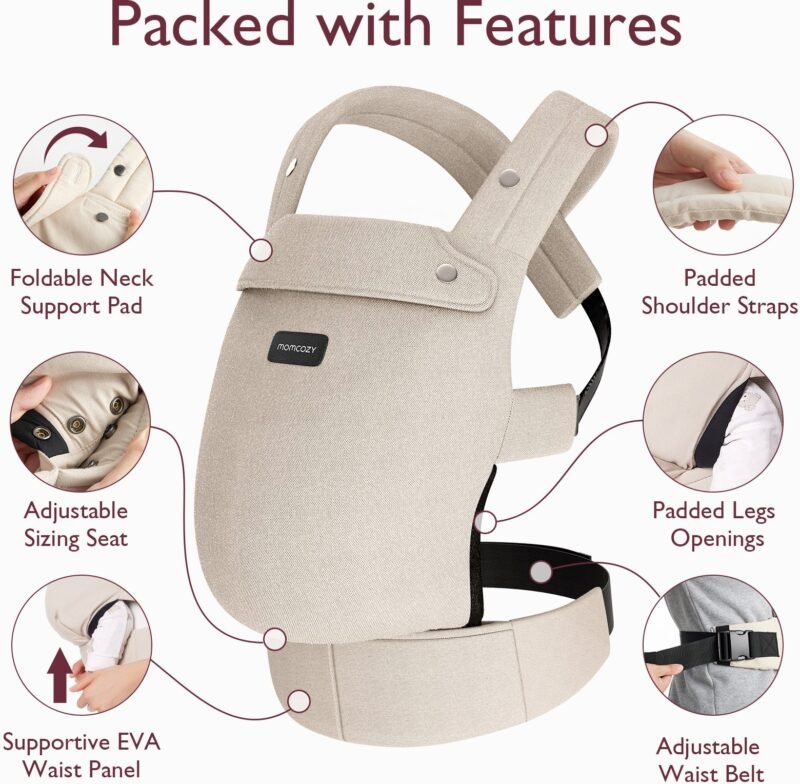 Momcozy Baby Carrier Cotton - beige – Image 4