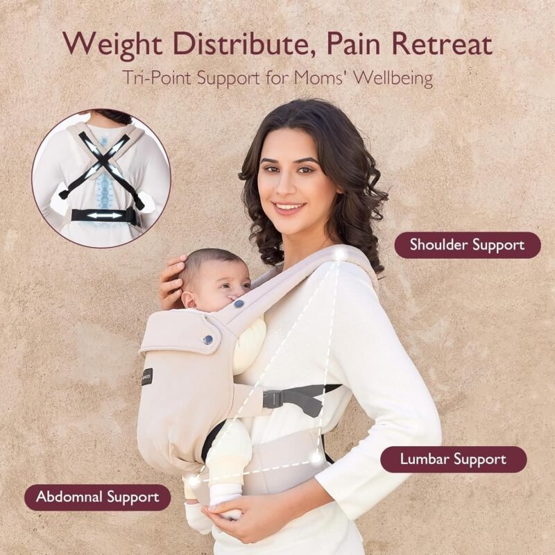 Momcozy Baby Carrier Cotton - beige – Image 5