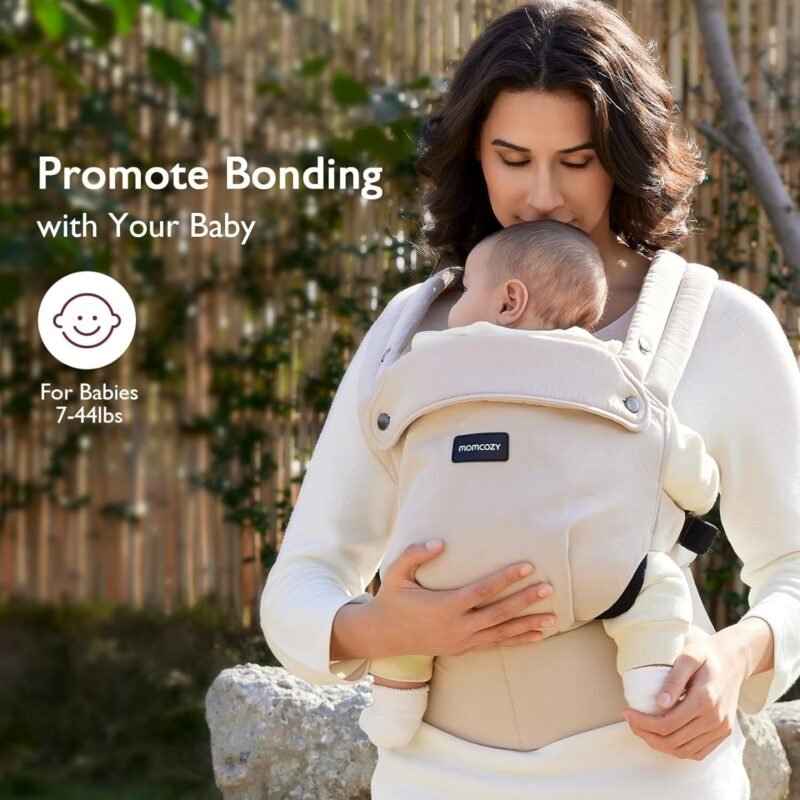 Momcozy Baby Carrier Cotton - beige – Image 7