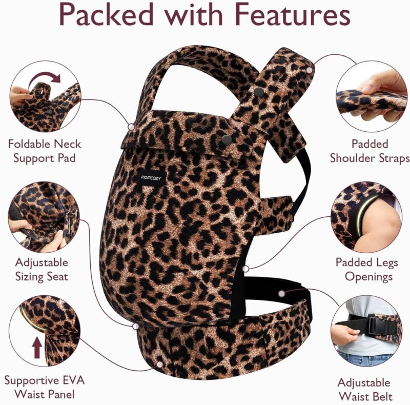 Momcozy Baby Carrier Cotton - leopard - Bild 2