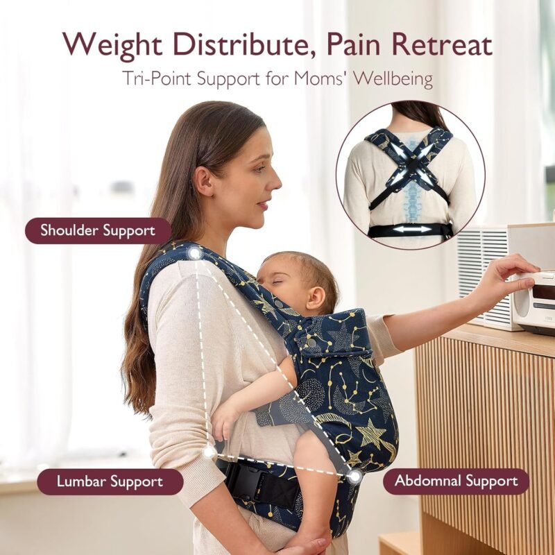 Momcozy Baby Carrier Cotton - starry night – Image 4