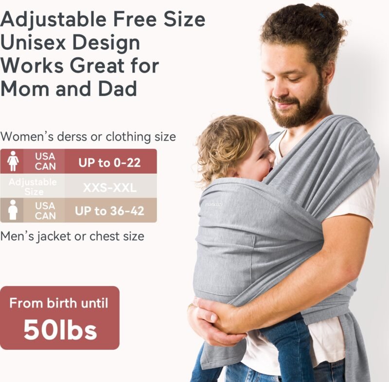 Momcozy Baby Carrier Sling - grey – Image 7