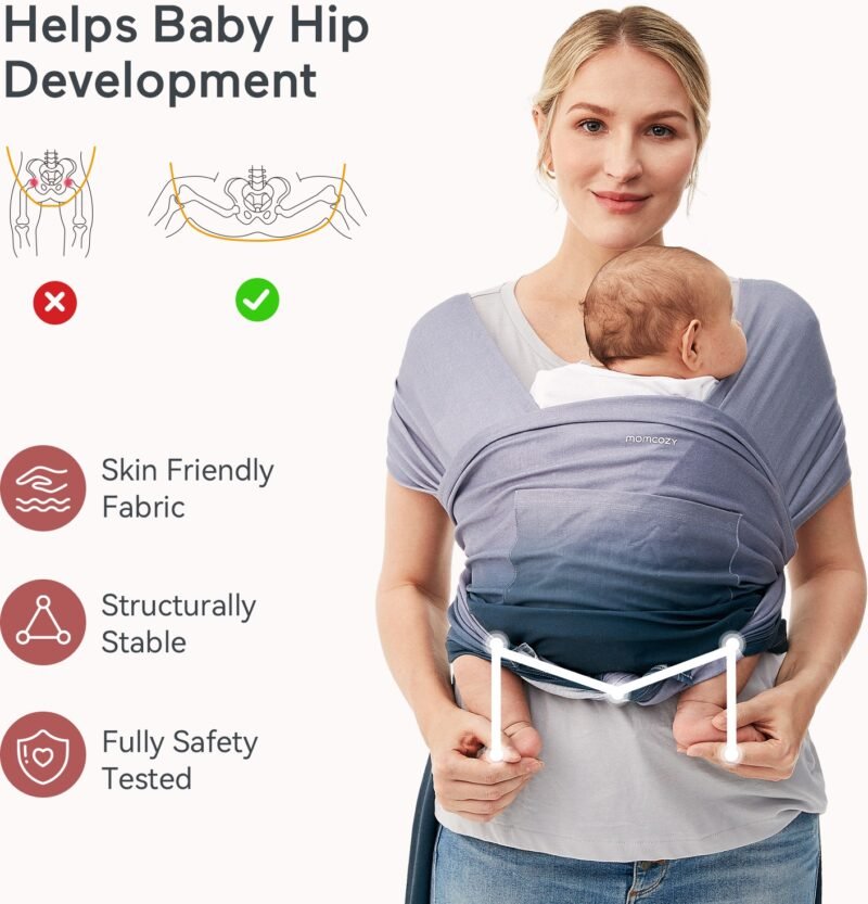 Momcozy Baby Carrier Sling - blue – Image 3
