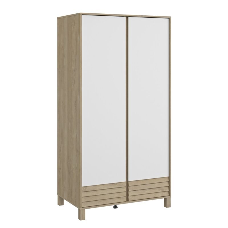 Armoire 2 portes Chêne blond ACHILLE – Image 2