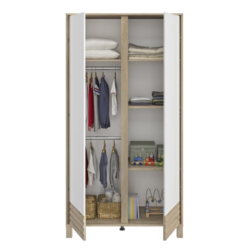 Armoire 2 portes Chêne blond ACHILLE – Image 3