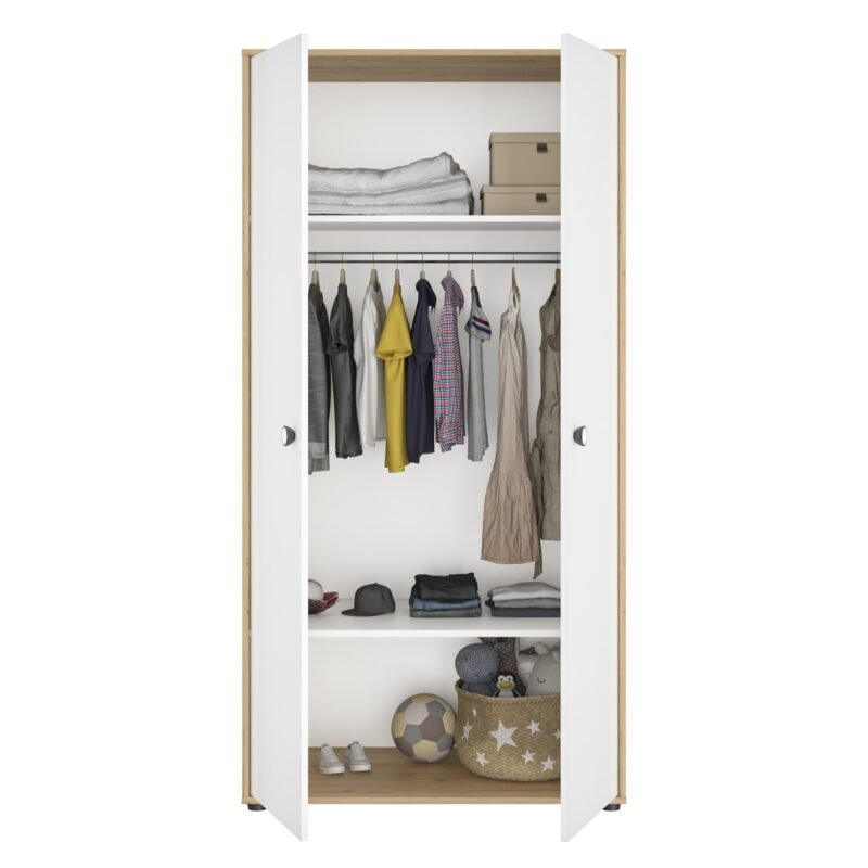 Armoire 2 portes Chêne artisan ARTHUR – Image 3