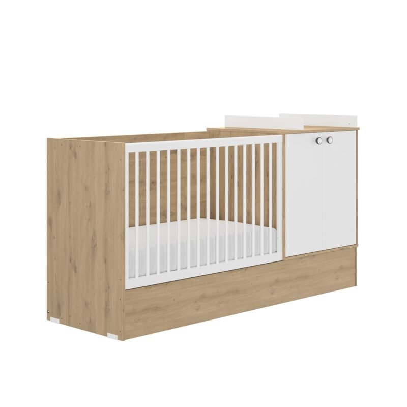 Lit combiné évolutif 60 X 120 Chêne artisan ARTHUR – Image 2