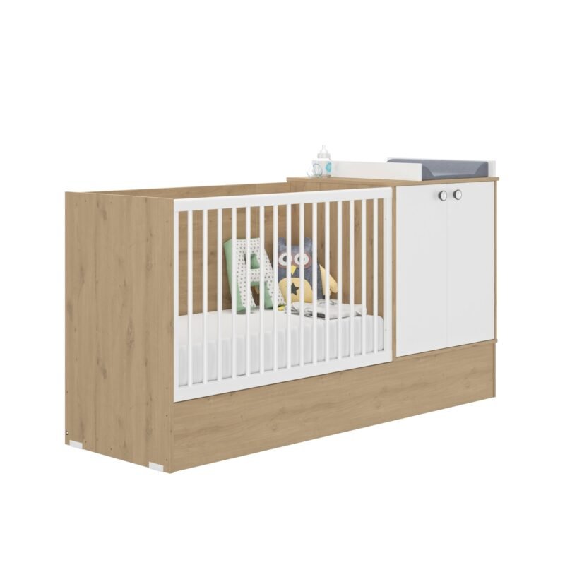 Lit combiné évolutif 60 X 120 Chêne artisan ARTHUR – Image 3