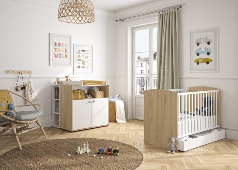Lit bébé 70 X 140 Chêne artisan ARTHUR – Image 3