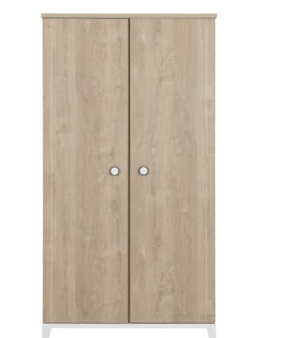 Armoire 2 portes Chêne blond-Blanc MARCEL