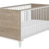 Lit bébé 70 x 140 Chêne blond-Blanc MARCEL