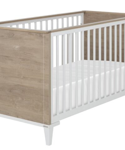 Lit bébé 70 x 140 Chêne blond-Blanc MARCEL