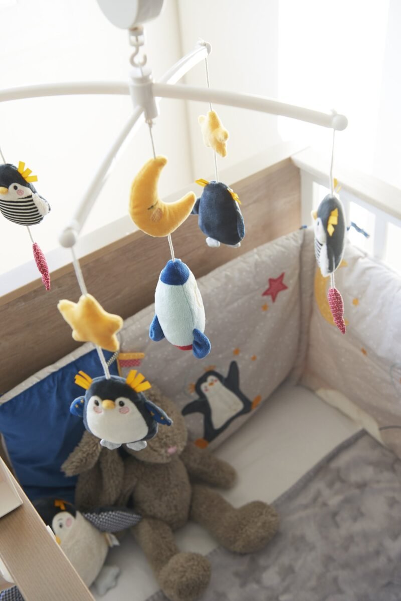 Lit bébé 70 x 140 Chêne blond-Blanc MARCEL – Image 2
