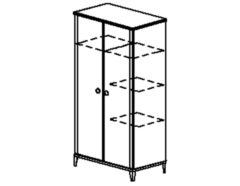Armoire 2 portes Chêne blond-Blanc MARCEL – Image 5