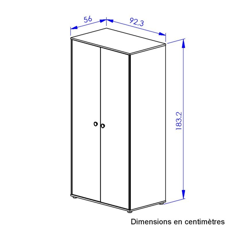 Armoire 2 portes Chêne artisan ARTHUR – Image 8