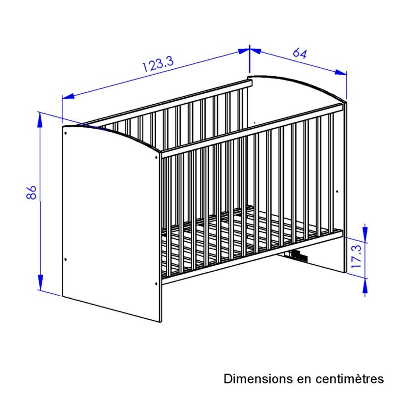 Lit bébé 60 X 120 Chêne artisan ARTHUR – Image 5