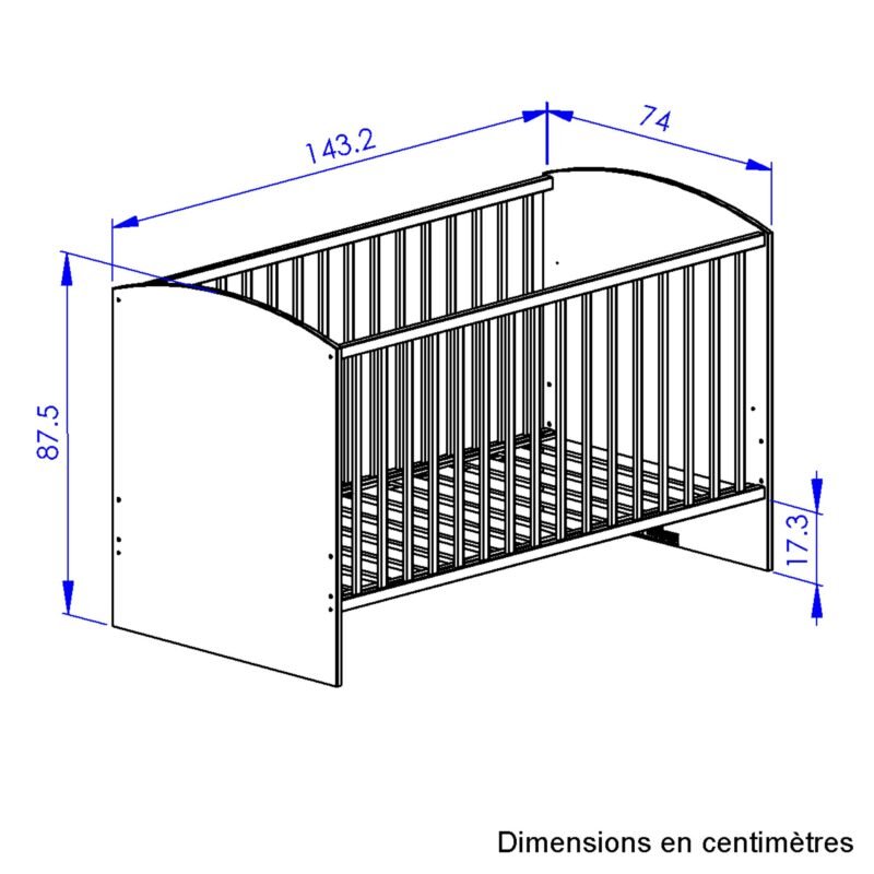 Lit bébé 70 X 140 Chêne artisan ARTHUR – Image 8