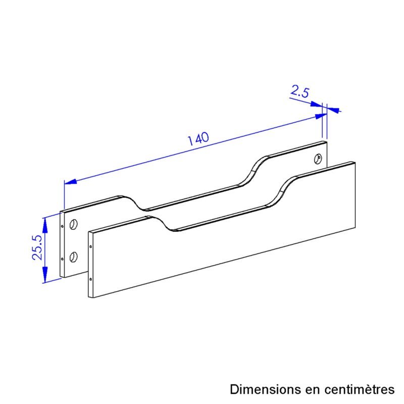 Option 2 pans 140 cm Chêne blond ACHILLE – Image 3