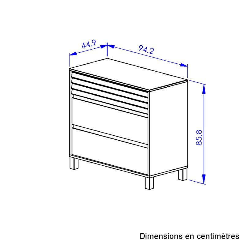 Commode 3 tiroirs Chêne blond ACHILLE – Image 6
