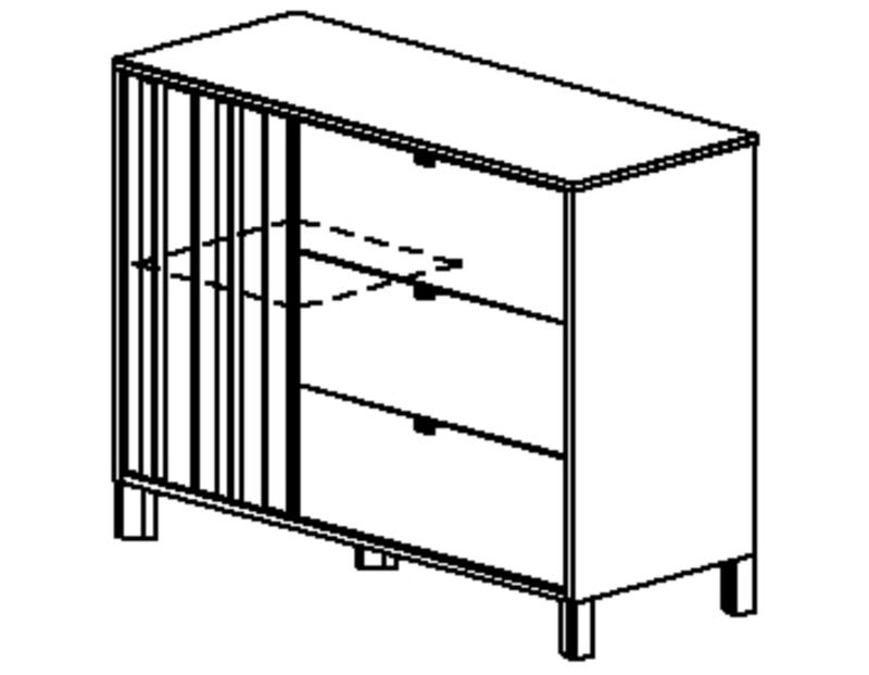 Commode 1 porte 3 tiroirs Chêne du bocage CALYPSO – Image 6