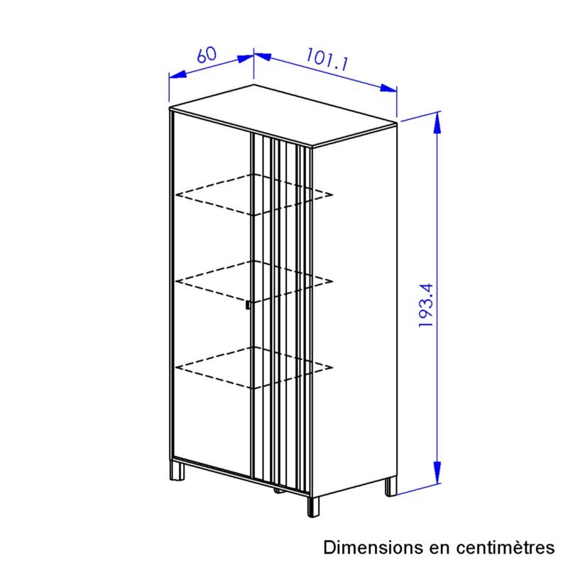 Armoire 2 portes Chêne du bocage CALYPSO – Image 6