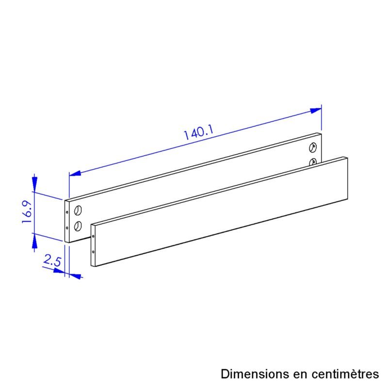 Option 2 pans 140 cm Chêne blond-Blanc MARCEL – Image 4