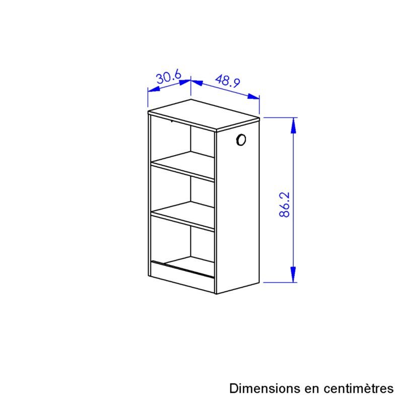 Petite bibliothèque mobile Chêne blond-Blanc MARCEL – Image 3