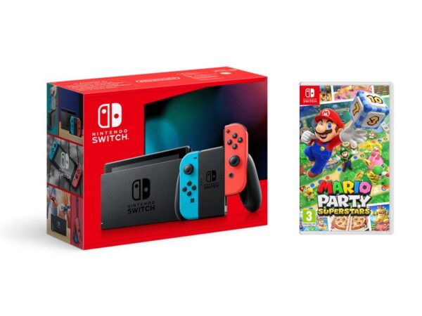 Nintendo Switch Rot/Blau inklusive Mario Party Superstars 1