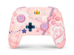 Power A Enhanced Wireless Controller Princess Peach Plaid